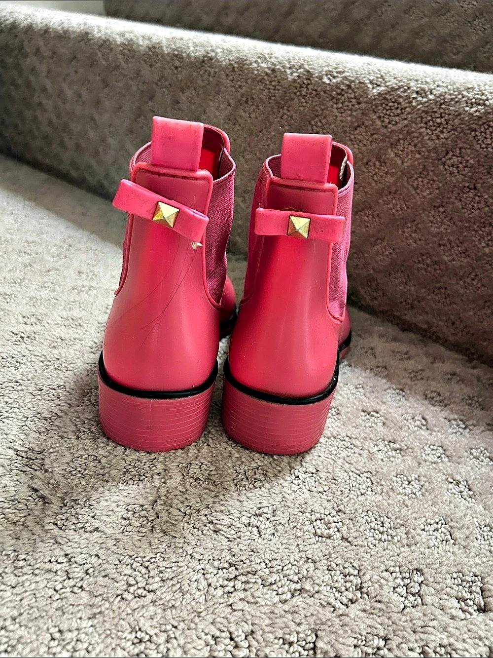 Kate spade Pink Ankle Rain Boots Size 6.5 READ - Picture 4 of 5
